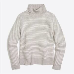 J Crew Textured Turtleneck Winter Knit Sweater SMALL H3909 Grey Gray